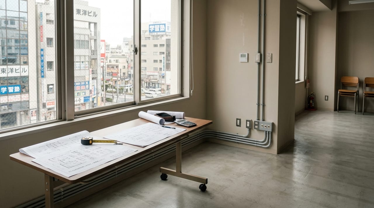 資格スクール・パソコン教室のテナント開業ガイド|教室レイアウト・通信環境・防音と立地の実務